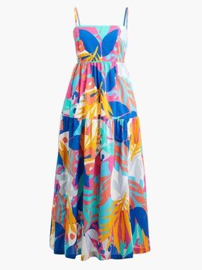 NWT J Crew Factory size 16 tie back maxi dress tropical summer beach vacation